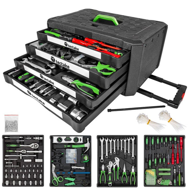 Valigia portautensili trolley, 899 pezzi, con 4 cassetti