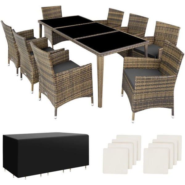 Aluminium Rattan Sitzgruppe Menorca natur