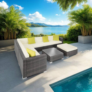 Rattan Loungeset Marbella - grau