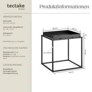 Beistelltisch Cambridge Stahl schwarz