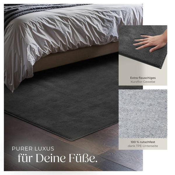 Short pile carpet Soft Zone anthracite 120 x 170 cm 