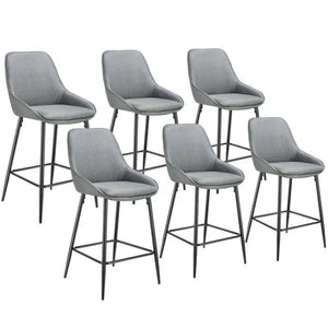 Thekenstuhl Siera Webstoff grau/schwarz 6er Set