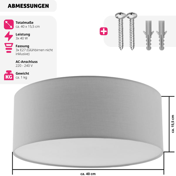 Deckenleuchte Circum grau
