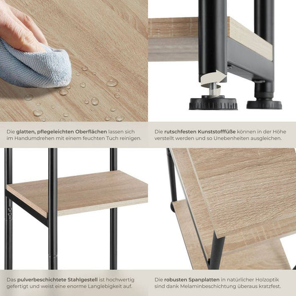 Beistelltisch Memphis 34x30x59cm Industrial Holz hell, Eiche Sonoma