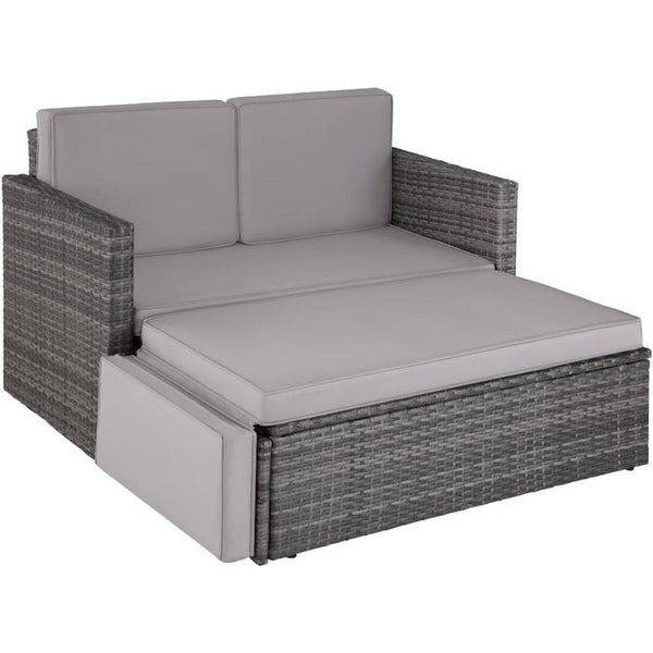 Rattan Lounge Korfu, grau