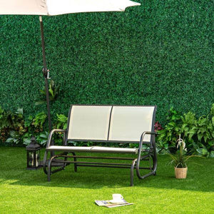 Schaukelbank 2-Sitzer Gartenbank Gartenschaukel Sitzbank Beige