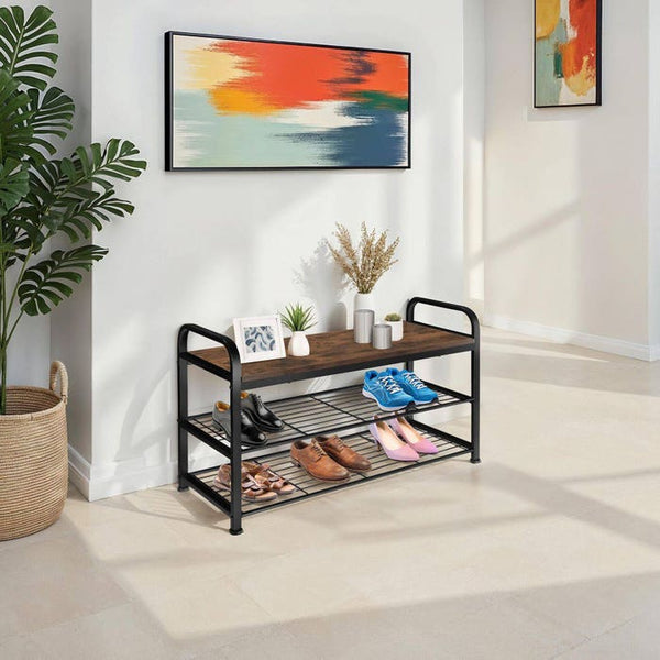 Southampton shoe rack - Industrial dark brown 