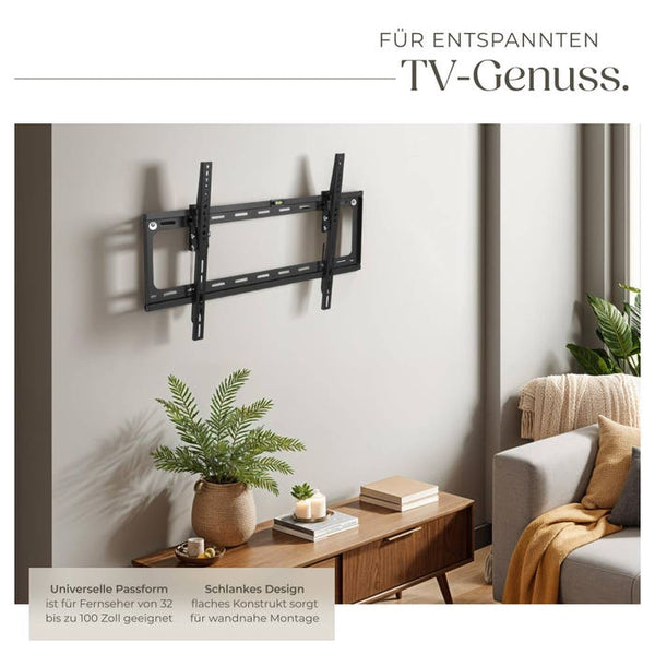 TV Wandhalterung neigbar für 32"" (81cm) - 65"" (165cm), VESA max.: 600x400, bis 70kg