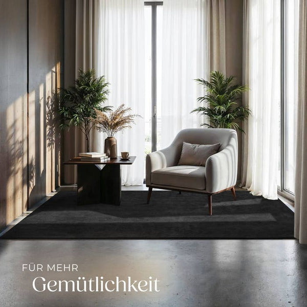 Tapis à poils courts Soft Zone noir 120 x 170 cm 
