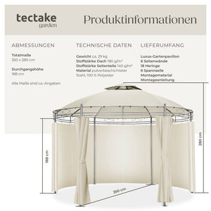 Gartenpavillon Siana creme