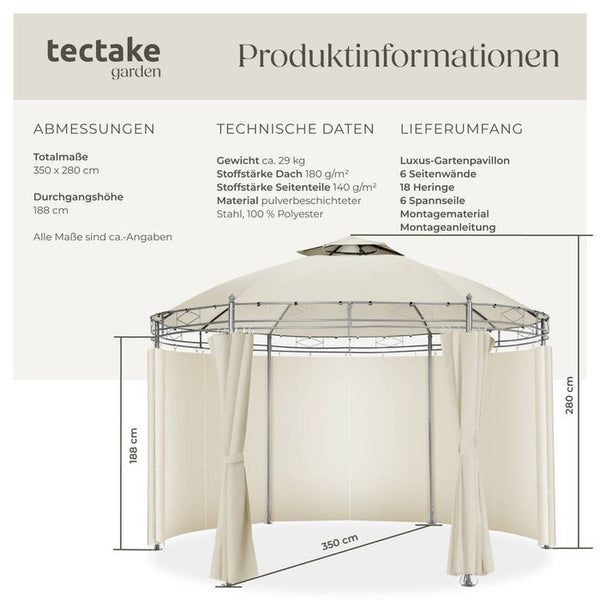 Gartenpavillon Siana creme