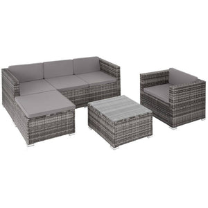 Rattan Lounge Lignano grau