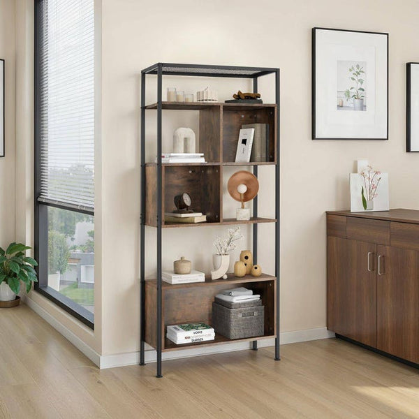 Regal Hastings Industrial Holz dunkel, rustikal