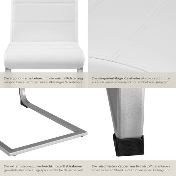 6 Esszimmerstühle Schwingstühle weiss