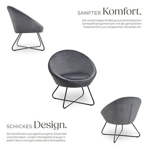 Cocktailsessel Centera Samtoptik anthrazit