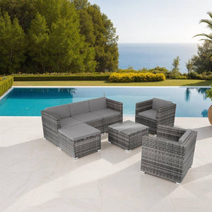 Rattan Lounge Lignano grau