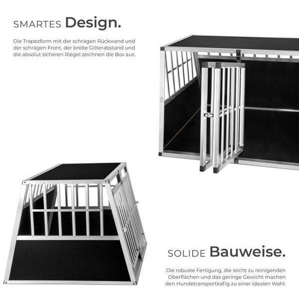 Hundetransportbox doppel mit schräger Rückwand ohne Trennwand