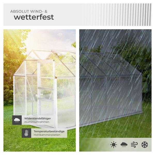 Greenhouse with foundation 375 x 185 x 195 cm