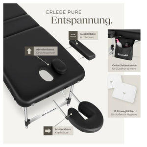 3 Zonen Massageliege Ko Tao schwarz