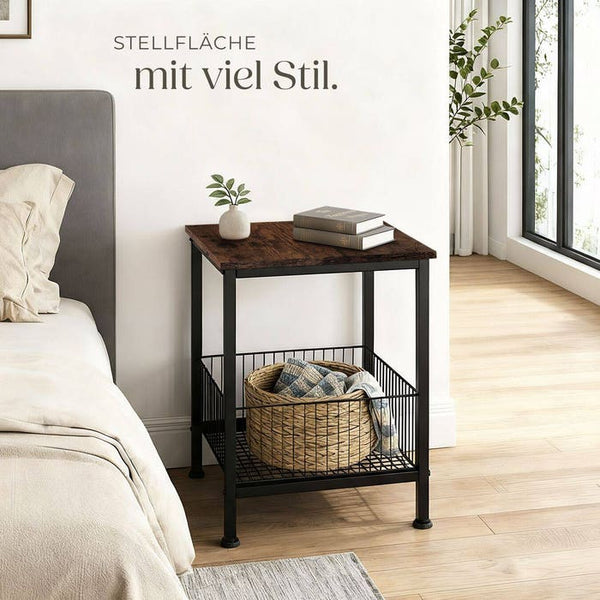Beistelltisch Grimsby 40x40x55,5cm Industrial dunkelbraun