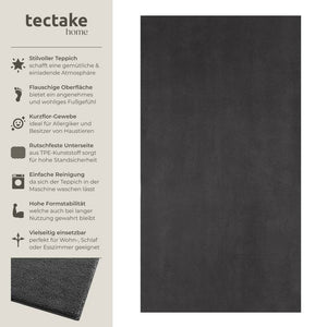Tapis à poils courts Soft Zone anthracite 80 x 150 cm 