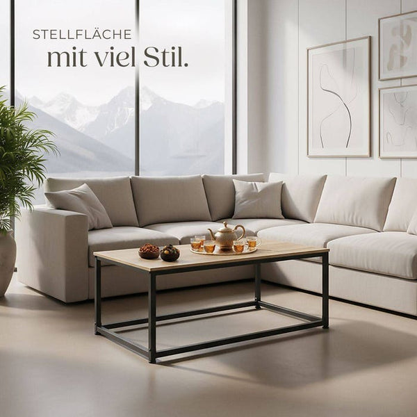 Couchtisch Lynch Industrial Holz hell, Eiche Sonoma