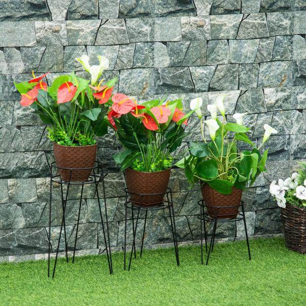 Blumenständer 3er Set aus Metall Pflanzenständer Set