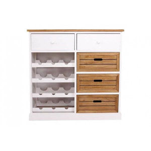 Weinregal, Kommode Flaschenregal mit Schubladen, Landhausstil