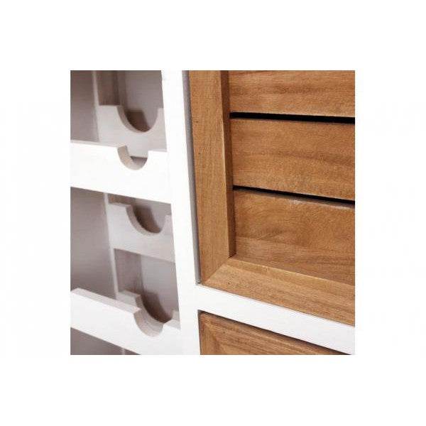 Weinregal, Kommode Flaschenregal mit Schubladen, Landhausstil