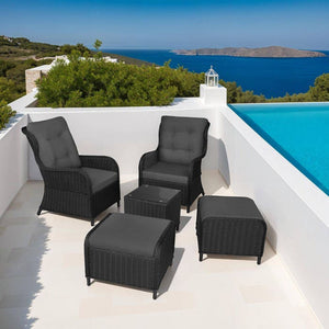 Rattan Sitzgruppe Benissa schwarz/grau