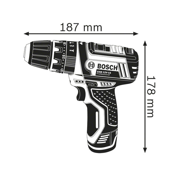 Bosch GSB 12V-15 Akku-Schlagbohrschrauber im Karton