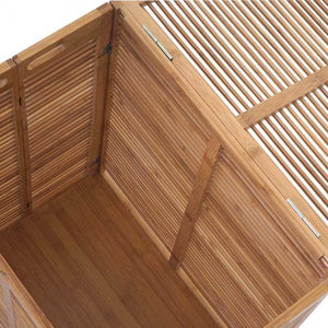 Wäschetruhe HWC-B18, Wäschebox Wäschekorb Wäschesammler, Bambus 61x50x35cm