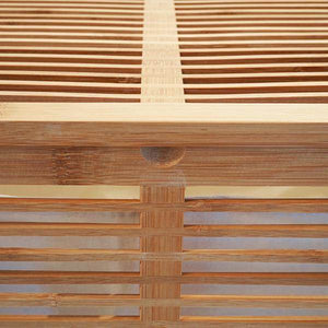 Wäschetruhe HWC-B18, Wäschebox Wäschekorb Wäschesammler, Bambus 61x50x35cm