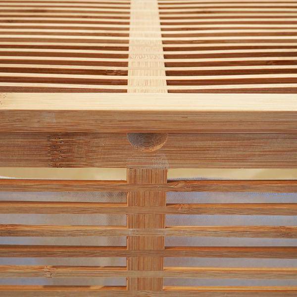 Wäschetruhe HWC-B18, Wäschebox Wäschekorb Wäschesammler, Bambus 61x50x35cm