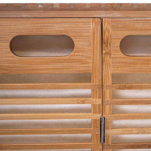 Wäschetruhe HWC-B18, Wäschebox Wäschekorb Wäschesammler, Bambus 61x50x35cm