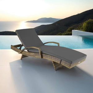 Aluminium Rattan Sonnenliege Océane natur