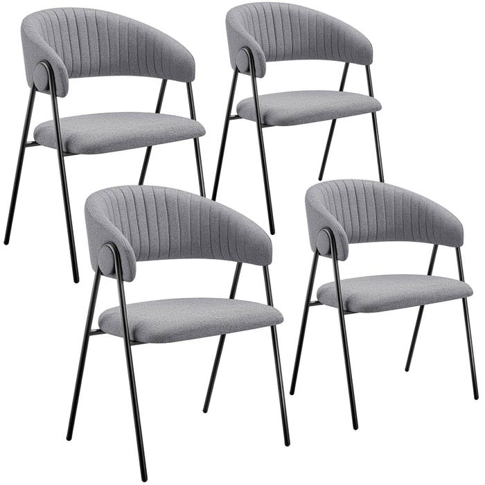 Fauteuil Bedano, gris, lot de 4