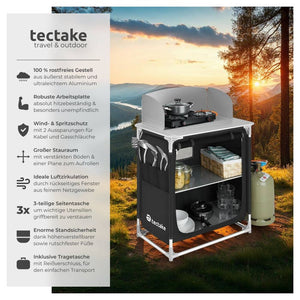 Camping kitchen 76x53.5x107cm black
