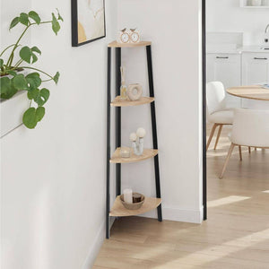 Eckregal Newbridge 34x34x125cm Industrial Holz hell, Eiche Sonoma