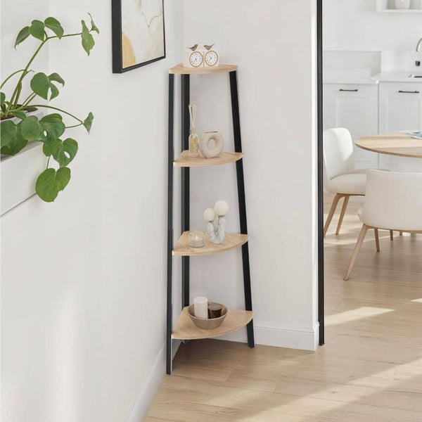 Eckregal Newbridge 34x34x125cm Industrial Holz hell, Eiche Sonoma