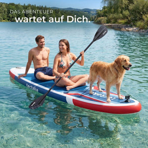 Stand-Up Paddle Board 2in1 Poseidon rot/blau 320 cm mit Kamerahalterung
