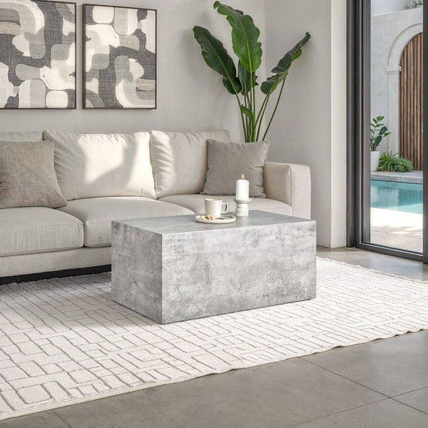 Couchtisch Lasley Beton Optik 90 x 50 x 40 cm