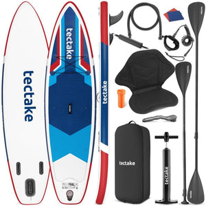 Stand-Up Paddle Board 2in1 Poseidon rot/blau 320 cm ohne Kamerahalterung