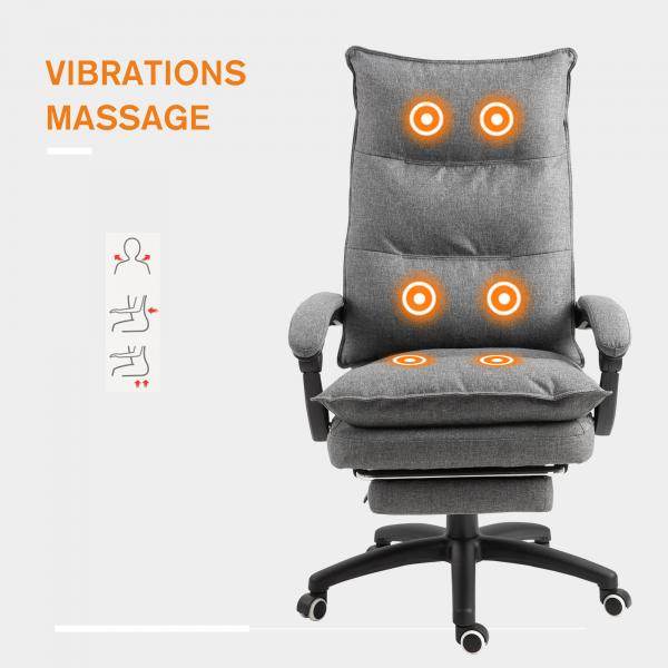 Massage Sessel Bürostuhl Massagefunktion Chefsessel Grau