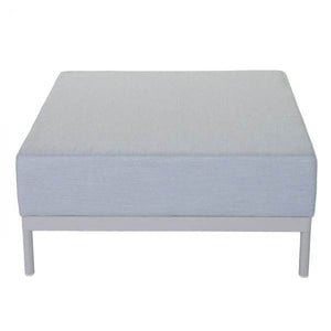 Alu-Garten-Garnitur HWC-C47, Sofa, Outdoor Stoff/Textil ~ blau mit Ablage, Kissen braun