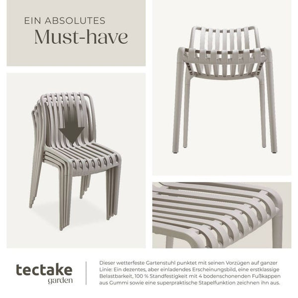 Gartenstühle Alcudia taupe 4er Set
