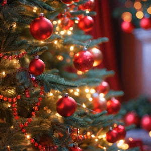 Set of 86 red Christmas baubles