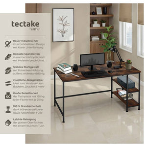 Computer-Schreibtisch Canton 120x60x75,5cm Industrial dunkelbraun