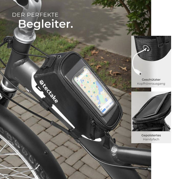 Set Fahrradtasche Georg und Fahrradrahmentasche schwarz 20 x 9,5 x 10 cm