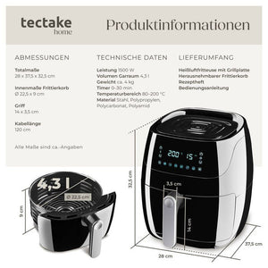 Heissluftfritteuse Yaiza 4,3 l